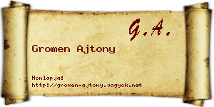 Gromen Ajtony névjegykártya